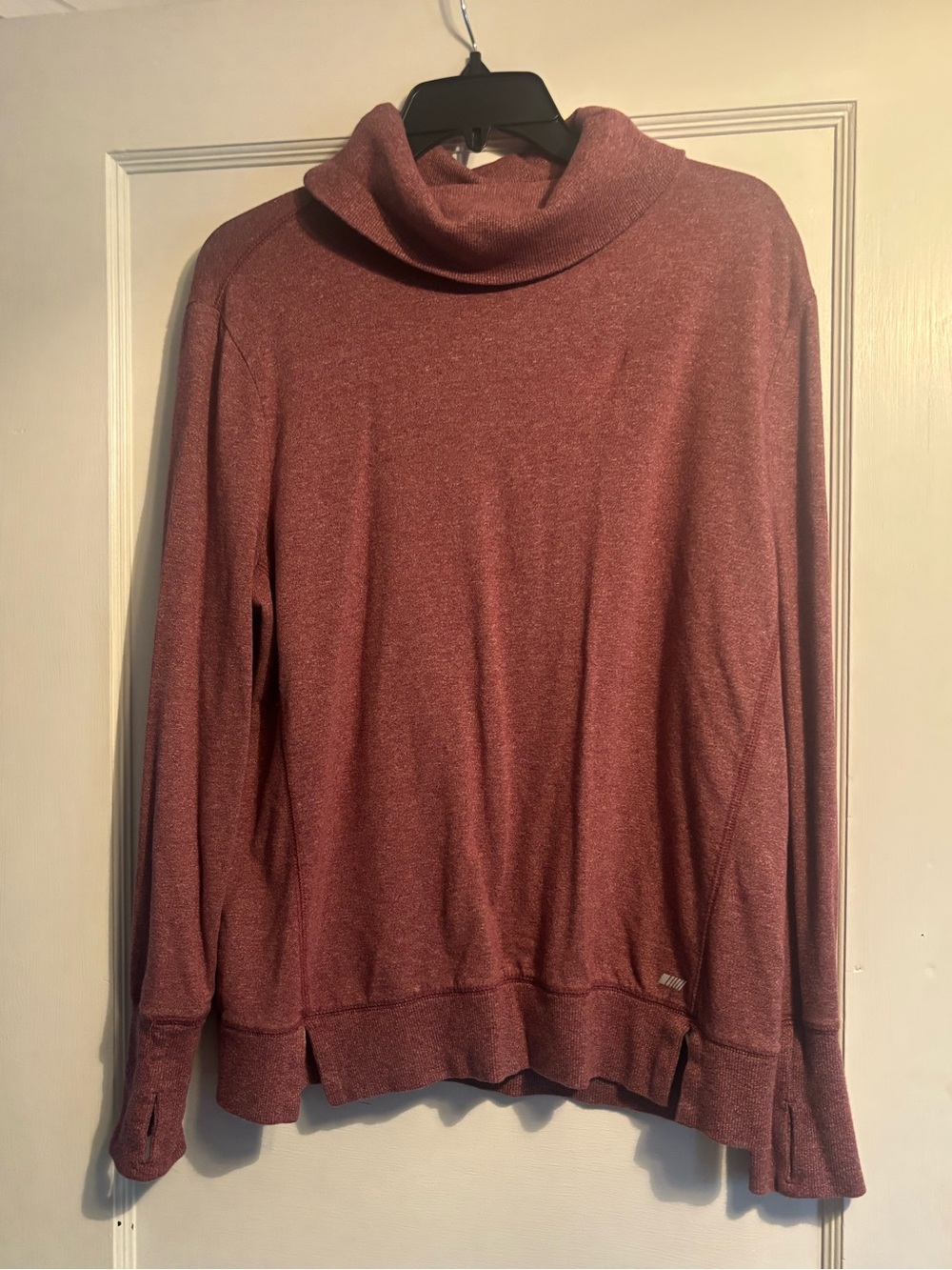 Cozy Heathered Mauve Cowl Neck Pullover